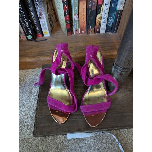 Ted Baker London Women's Size 39 US 9 Pink Fuchsia Open Toe Heels Pumps - Picture 1 of 6